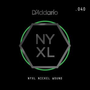 D'Addario NYXL Nickel Wound Electric Guitar Single String .040