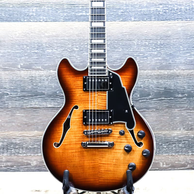 ギター D'AngelicoPremierMini DC Dark Iced Burst D'Angelico Premier Mini DC - Dark Iced Tea Burst - Huber