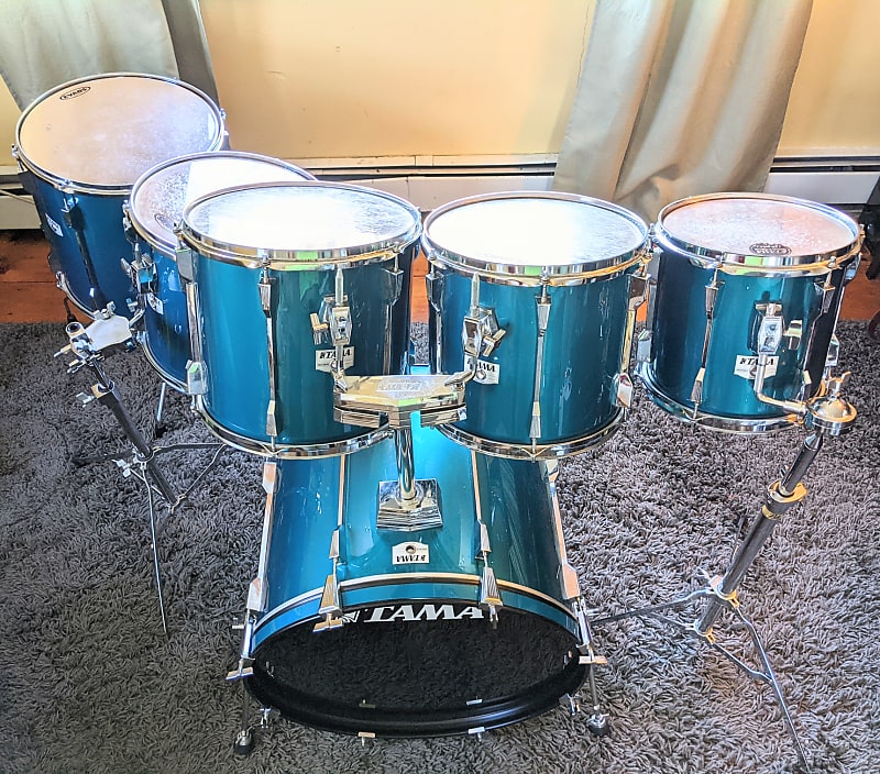 Tama Rockstar DX 6-Piece Drum Set in Ocean Blue.