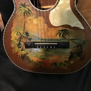 1920s Stromberg-Voisinet (Kay) Hawaiian Themed Parlor Guitar - Very Cool! image 3