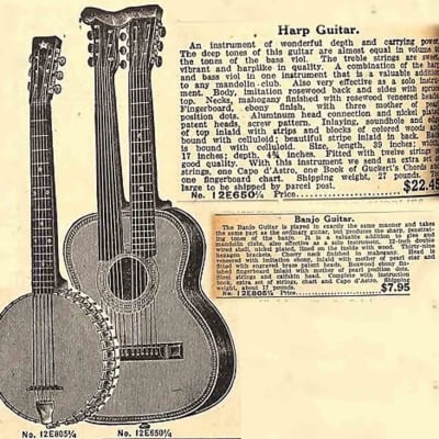 Supertone #12E 650 1/4 Harp Guitar, most likely made by Harmony , c. 1918 image 12