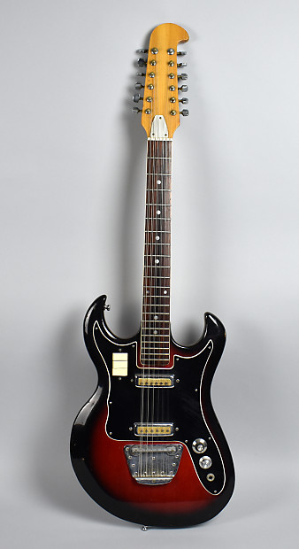 1960 s Teisco 12 String Vintage Red Electric Guitar