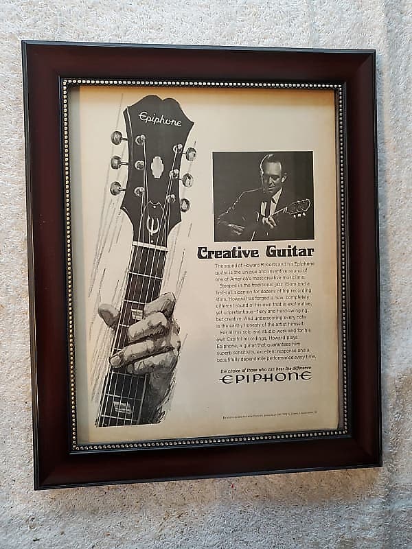 1966 Epiphone Guitars Promotional Ad Framed Howard Roberts Original image 1