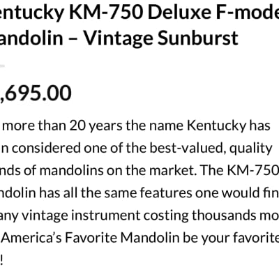 Kentucky KM-750 - Vintage Sunburst image 7