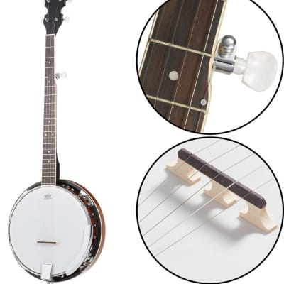 5-String Banjo, Left Handed w/ Closed Back, Mahogany Resonator, Geared 5th Tuner image 1