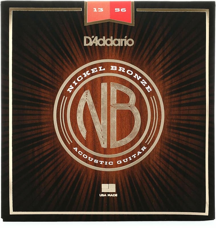 D'Addario NB1356 Nickel Bronze Acoustic Strings: 13-56 (Medium) image 1