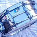 Ludwig No. 400 Supraphonic 5x14" 10-Lug Aluminum Snare Drum with Pointed Blue/Olive Badge 1969 - 1979 - Chrome-Plated
