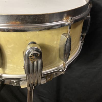 Rikki Rocket's Poison, Slingerland 5x14" Radio King Snare Drum 1951 - Marine Pearl image 18