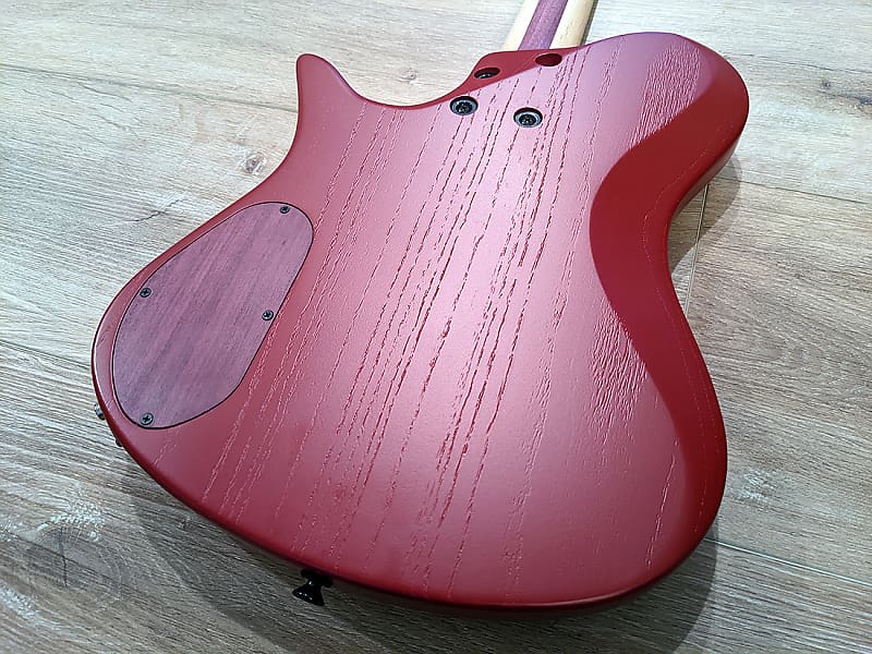 Kiesel Zeus Headless Electric Guitar, HSS, Blood Red, Raw