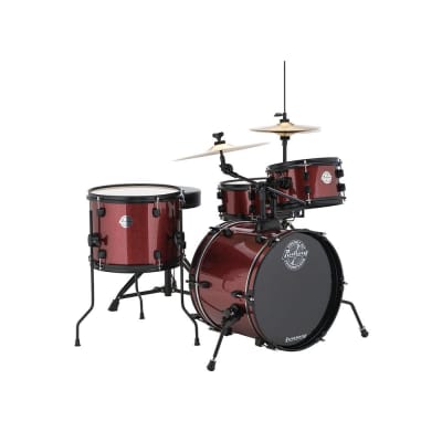 Ludwig LC178X025 Pocket Kit by Questlove, 4pc Full Kit w/ Hardware & Cymbals, 16, 10, 13, 12s - Wine Red Sparkle image 6