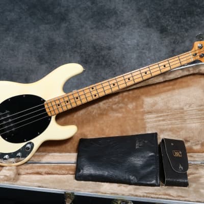 1979 Music Man Stingray Bass - White - OHSC - Leather MM Bag & Strap - Excellent Condition image 2