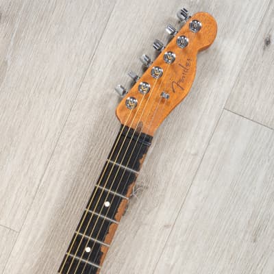 Fender American Acoustasonic Mahogany Telecaster Guitar, Ebony Board, Natural image 10