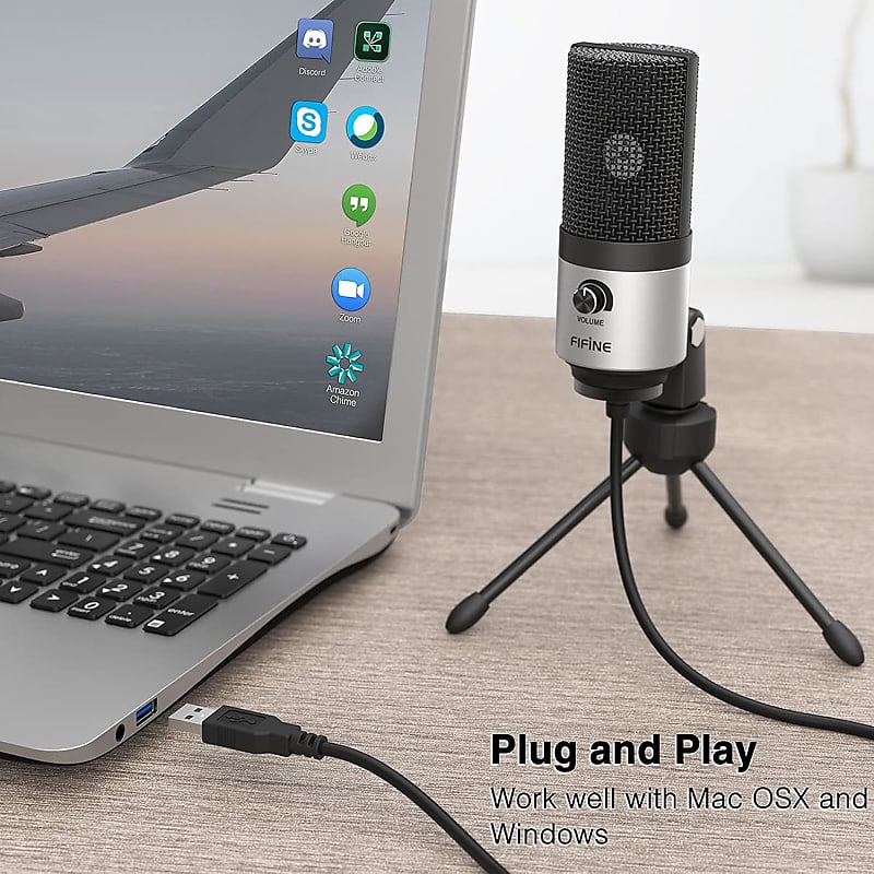 Usb Microphone Metal Condenser Recording Cardioid Mic For Pc, Latops,  Windows/mac, With Tripod Stand, Suitable For Streaming, Online Class, Zoom,  Yout