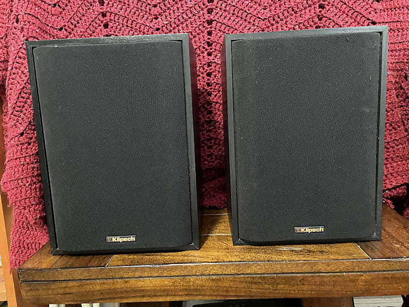 Klipsch KG .5 Bookshelf Speaker Pair in black, vintage 1997 Reverb