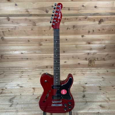 Fender Jim Adkins JA-90 Telecaster Thinline Electric Guitar - Crimson Red Transparent image 2