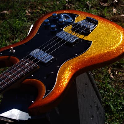 Hagstrom F400 1972 Honey Goldburst Metalflake.  Refinished. Excellent Player. Short neck bass. FAST. image 17