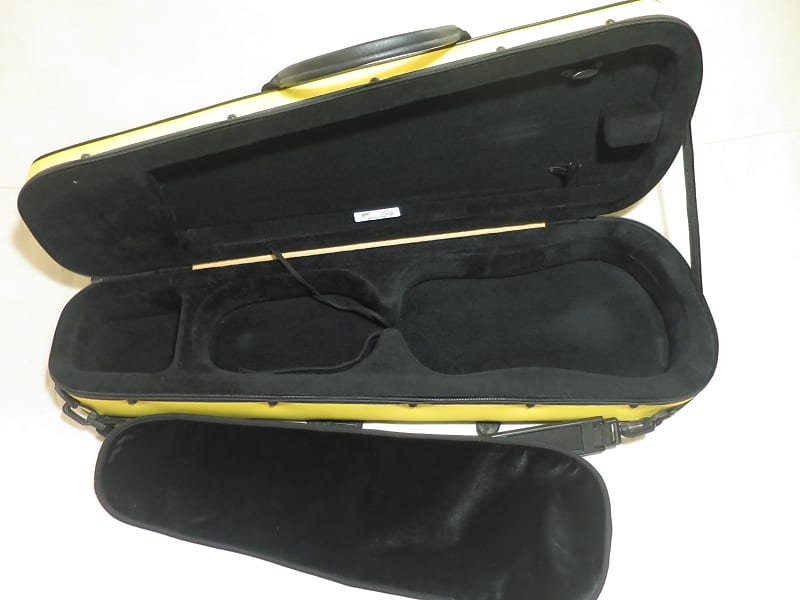 Designer Violin Case Orly by F.E.L., made in France - Ultra-Light,  Bright-Yellow Outer Shell