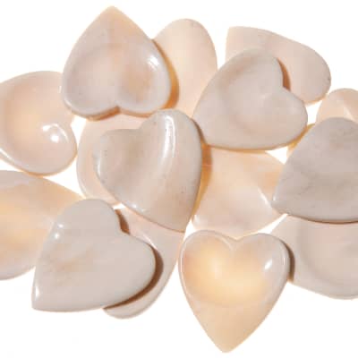 W4M Bone Luxury Guitar Pick - Heart Shape - Right Hand - Dimple Thumb - Groove Index 2015 image 6