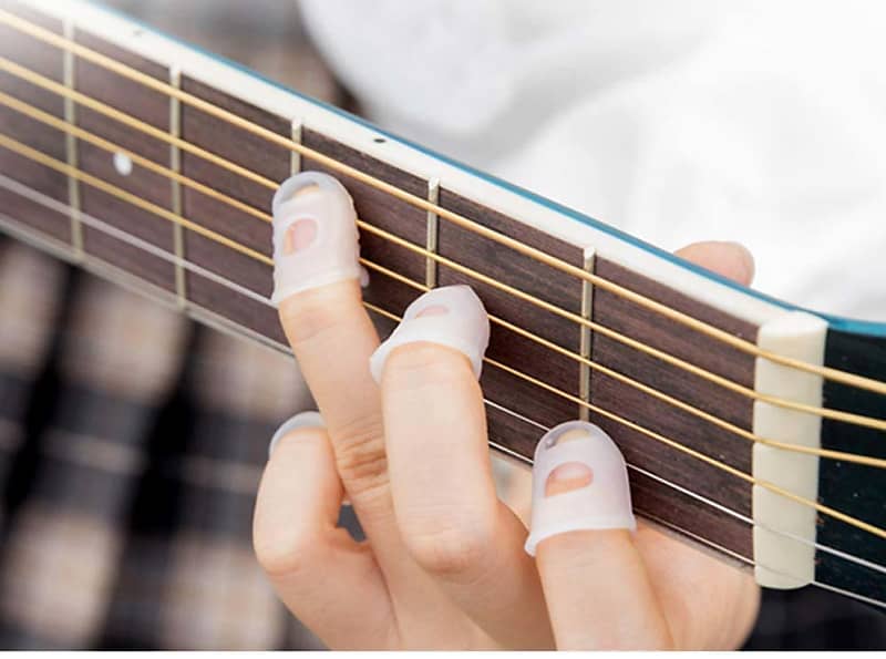 Guitar Fingertip Protectors 10 PCS Silicone Finger Guards 5 Sizes