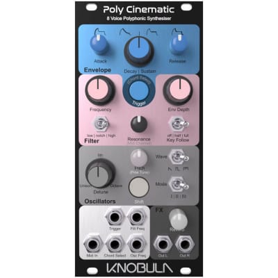 Knobula Poly Cinematic 8-Voice/56-Oscillator Polyphonic Synth Eurorack Module image 2