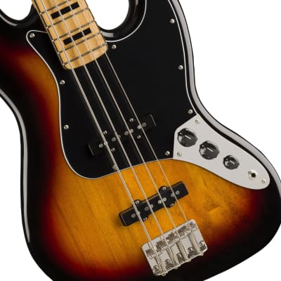 Squier Classic Vibe 70s Jazz Bass Guitar, Maple FB, 3-Tone Sunburst image 4