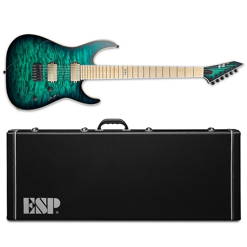 ESP E-II M-II NT HS Black Turquoise Burst Electric Guitar + Hard Case MII MIJ image 1