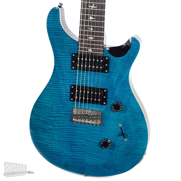PRS SE Custom 24 7-String Maple Veneer Sapphire | Reverb
