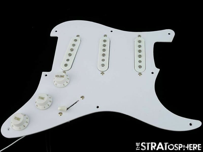 * NEW Alnico 5 LOADED PICKGUARD for Fender Stratocaster Strat White 1 Ply 8 Hole image 1