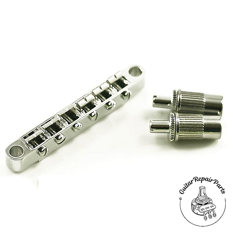 Non-Wired ABR-1 Style Tune-O-Matic Bridge w. Large Metric Posts - Chrome image 1