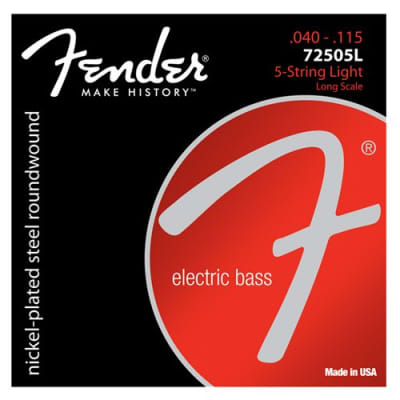 Fender 72505L NPS Roundwound Bass Strings, Long-Scale 5-STRING LIGHT 40-115 image 5