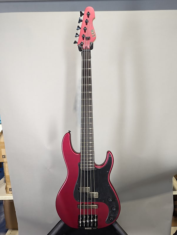 ESP LTD AP-5 Candy Apple Red Satin 5-String Bass Guitar