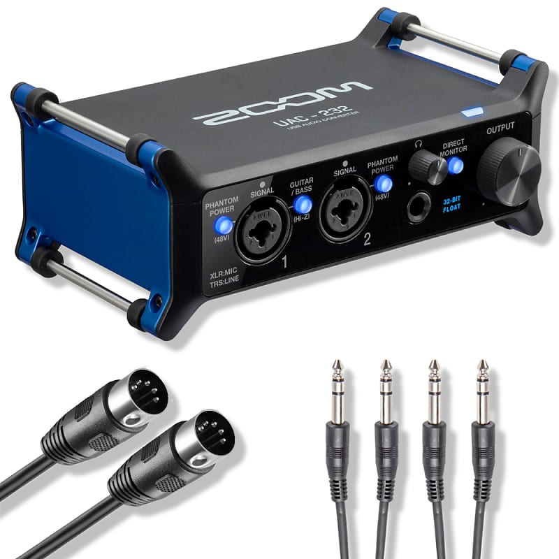 Zoom UAC-232 USB 2.0 Audio Interface with MIDI Cable, 2x 1/4