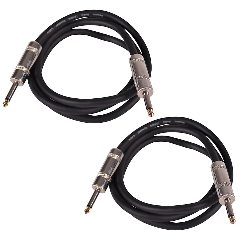 Pair of 5 Foot 1/4" to 1/4" Speaker Cable -12 Gauge 2 Conductor 5' image 1