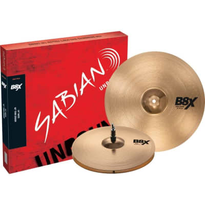 Sabian B8X First Pack w/14" Hi Hat Cymbals, 16" Crash image 1