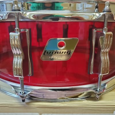 Ludwig Vistalite Red 5x14" 50th Anniversary Collector's Bowtie Lug Molded Acrylic Snare Drum | NEW Authorized Dealer image 2