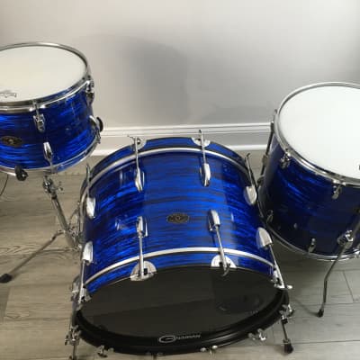 Vintage Apollo 3 Piece Drum Set 1970s Blue Oyster Pearl Completely Restored in USA Jazz Bop Kit 12/16/22 image 13
