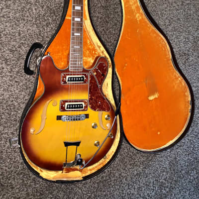 Vintage Toledo  Es 335 style semi hollow body electric guitar guitar made in japan 1970s Sunburst image 20