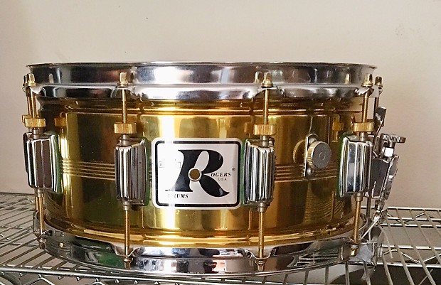 Rogers "Big R" Dyna-Sonic Natural Brass 6.5x14" Snare Drum 1981-1984 image 1