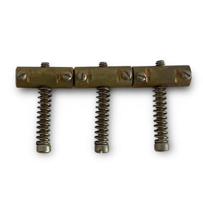 Rutters 1953 Aged Brass Saddles for Tele, Step-Notched, Straight Compensated Brass