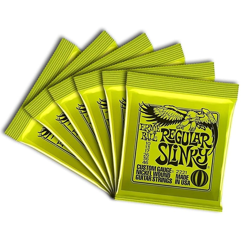 Ernie Ball Regular Slinky Nickel Wound Sets, .010 .046, Reverb