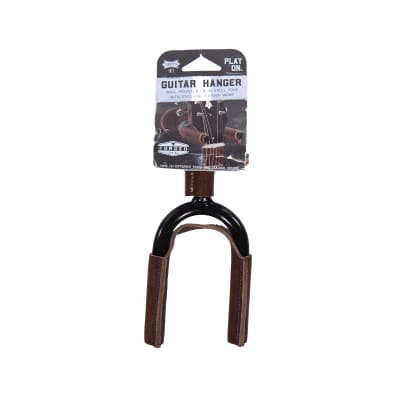 Levy's Forged Steel Guitar Hanger w/Black Metal & Brown Veg-Tan Leather Yoke Wraps for sale