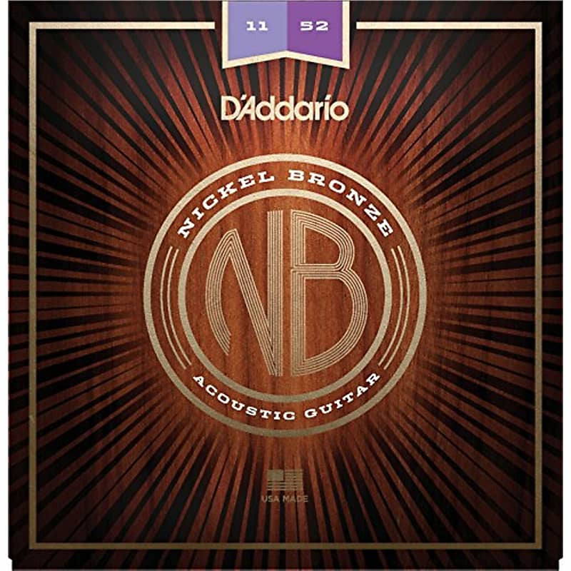 D'Addario NB1152 Nickel Bronze Acoustic Strings: 11-52 (Custom Light) image 1
