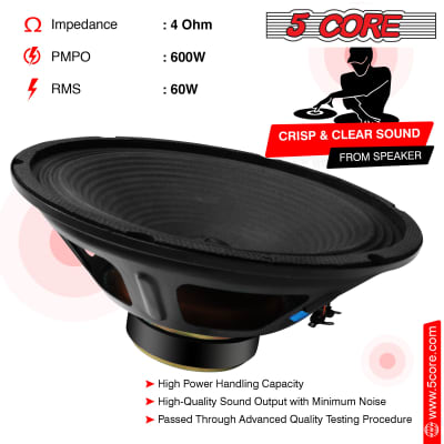 5 Core 10 Inch Subwoofer Audio Raw Replacement PA DJ Speaker Sub Woofer 60W RMS 600W PMPO Subwoofers 4 Ohm 1" Copper Voice Coil   SP 1090 image 5