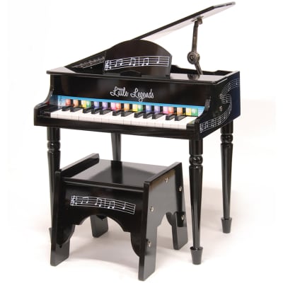 Little Legends LLBGD304B 30-Key Baby Grand Piano with Bench, Black