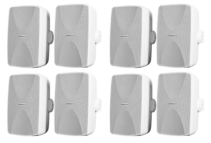 (8) Rockville WET-7020W White 5.25&quot; Swivel Multi Room Home Audio Wall Speakers  			