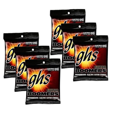 6-Pack GHS Strings GB7M Boomers 7-String Medium Heavy Electric Guitar Strings (10-60) for sale