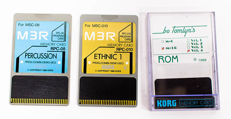 Korg M3R Memory & Rom Program Cards RPC-08 Percussion / RPC-10 Ethnic / Volume 4 image 1