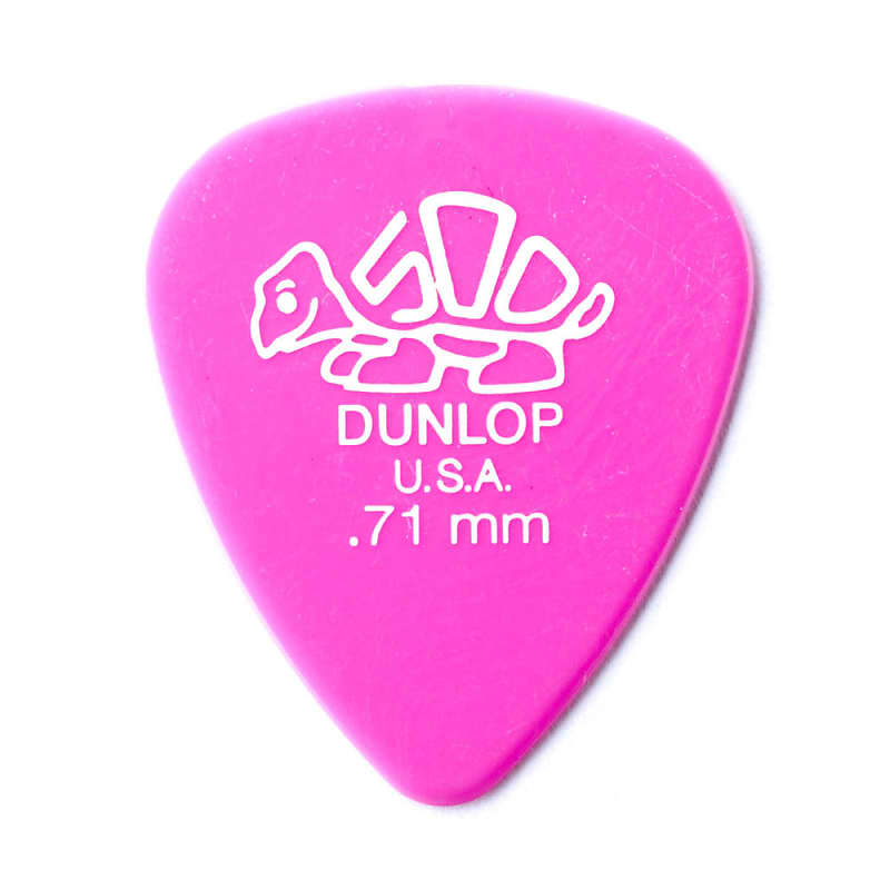 Pack of Six (6) - Dunlop - Delrin 500 Standard Guitar Picks .71mm image 1