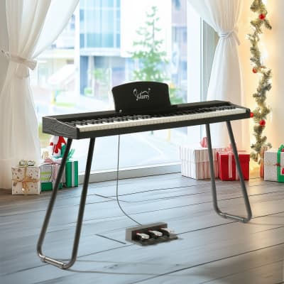 Glarry GPP-110 88 Key Full Size Semi-Weighted Standard Electric Digital Piano with Piano Bench Black image 10