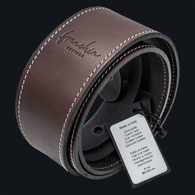 FRANCHIN Brown Guitar/Bass Strap 6 cm in Genuine Leather Handmade in Italy tracolla for sale